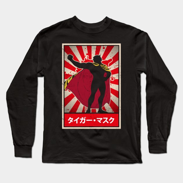 Cartoon Japan 80s Tiger Man Anime and Manga Long Sleeve T-Shirt by TEEWEB